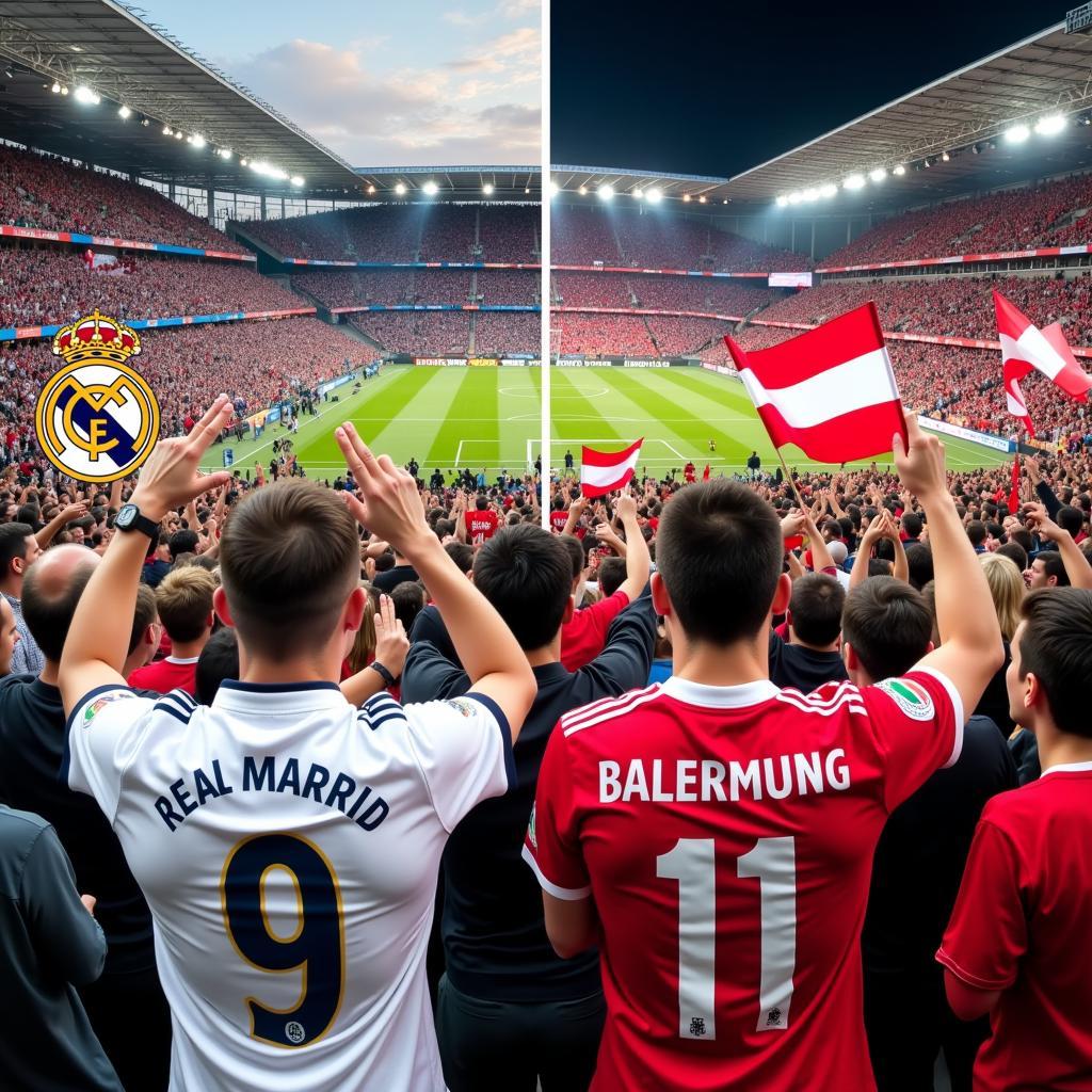 Real Madrid and Bayern Munich fans