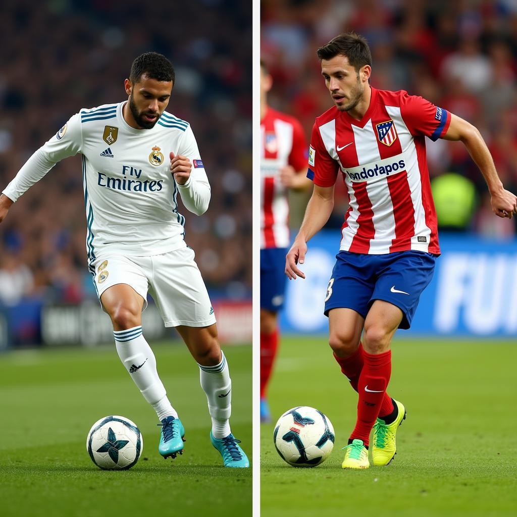 Phong cách chơi đối lập Real Madrid vs Atletico Madrid