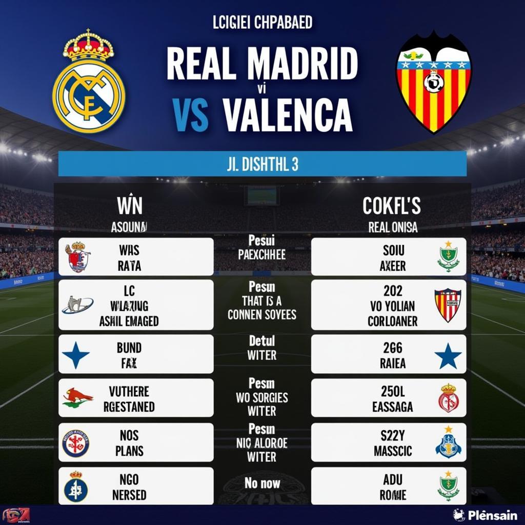 Lịch sử đối đầu Real Madrid vs Valencia