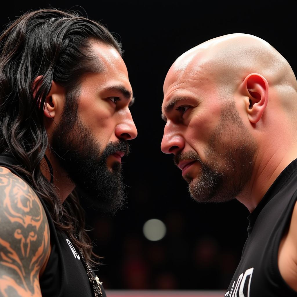 Roman Reigns và Goldberg đối mặt căng thẳng