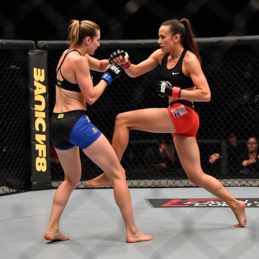 Rose Namajunas và Tecia Torres trong trận đấu đầu tiên tại Invicta FC 18