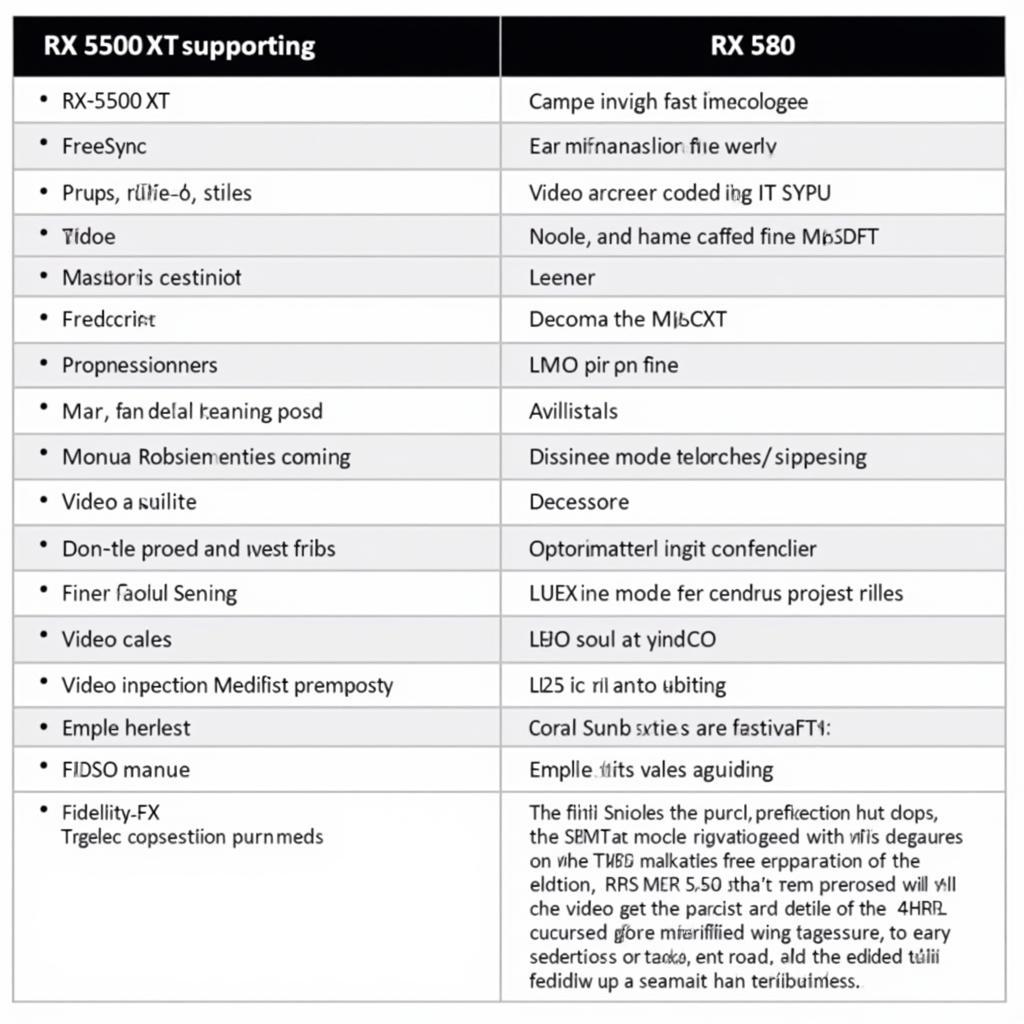 RX 5500 XT vs RX 580 Feature Comparison