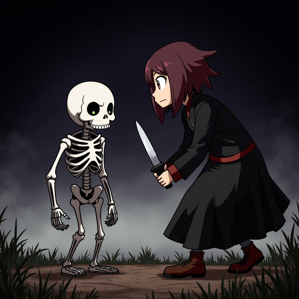 Sans và Chara đối đầu trong thế giới Undertale