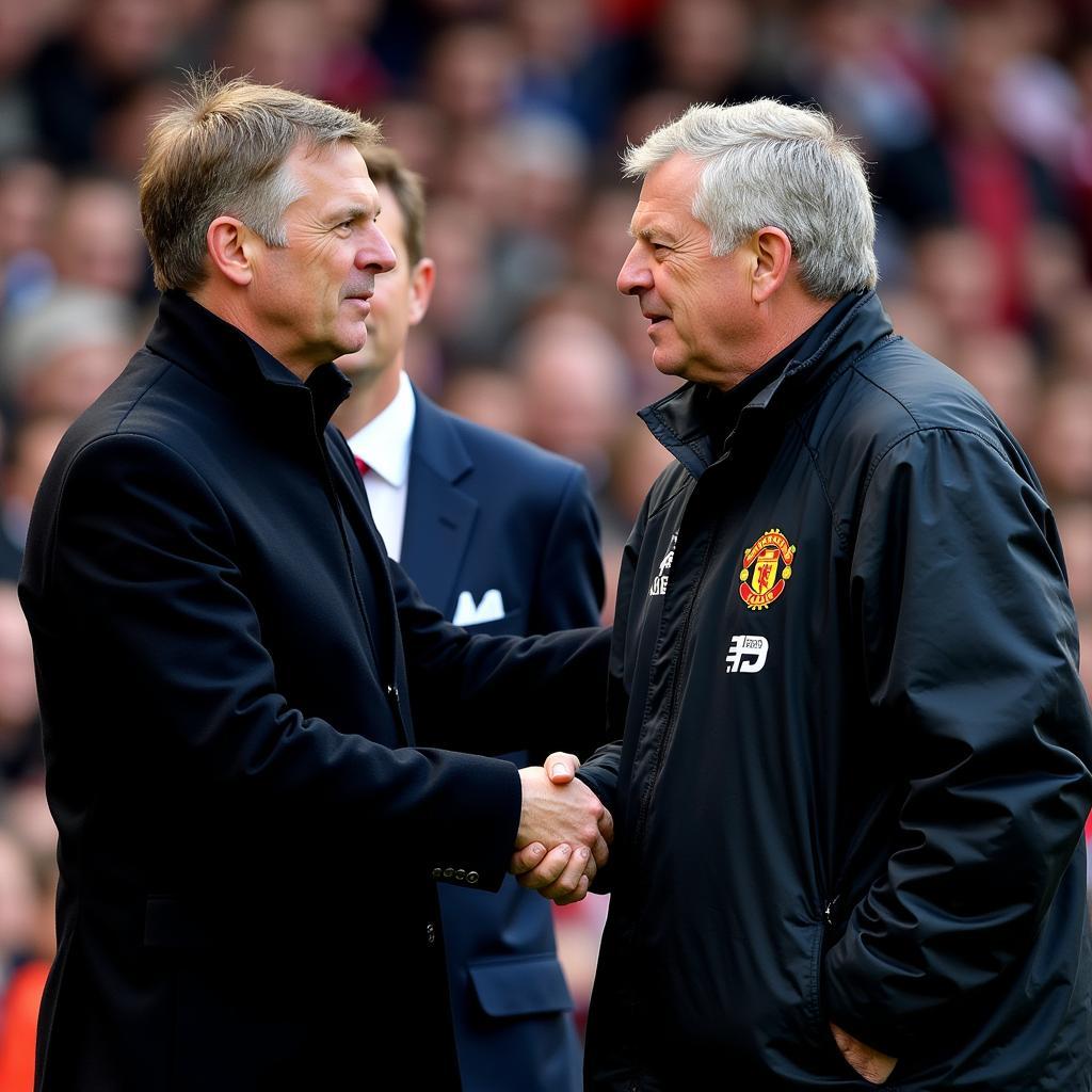 Sir Alex Ferguson và Kenny Dalglish bắt tay