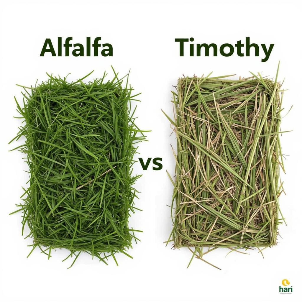 So sánh Alfalfa Hay và Timothy Hay