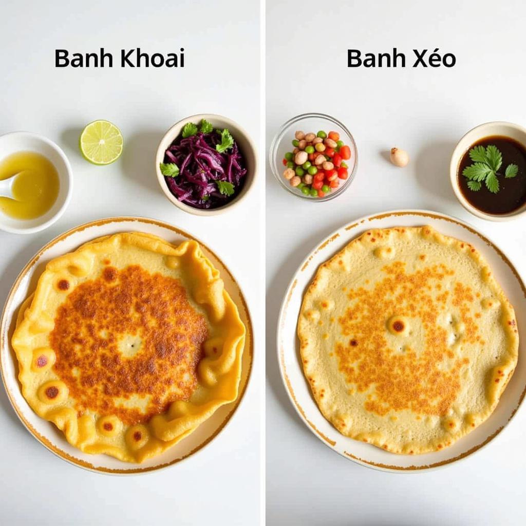 So sánh bánh khoai và bánh xèo