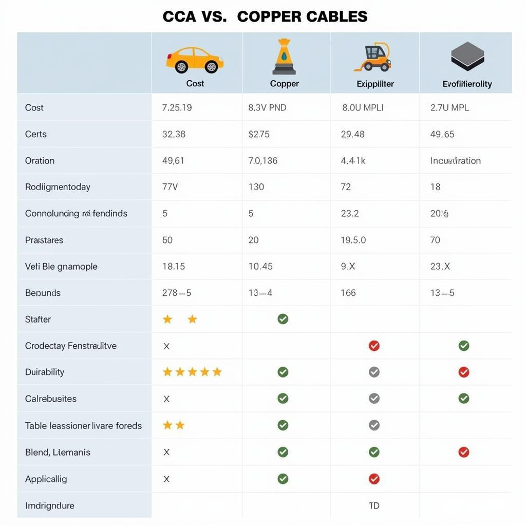 Bảng so sánh chi tiết cáp CCA và Copper