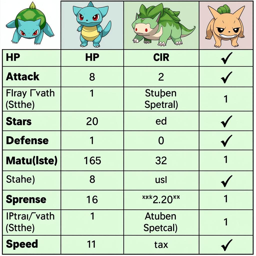 So Sánh Chỉ Số Bulbasaur Và Scyther