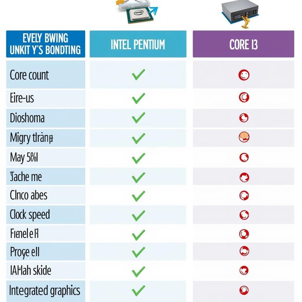 So sánh CPU Intel Pentium và Core i3