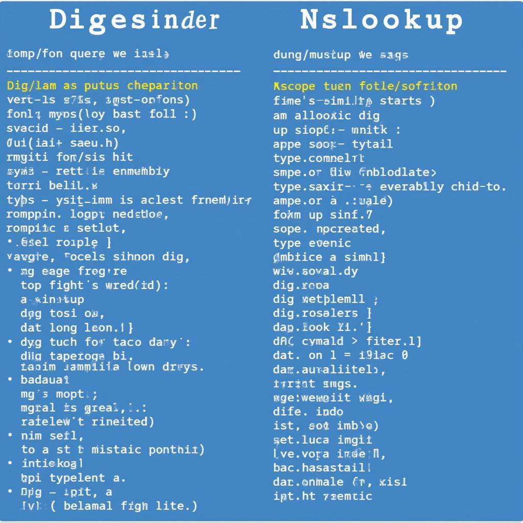 So sánh cú pháp dig vs nslookup