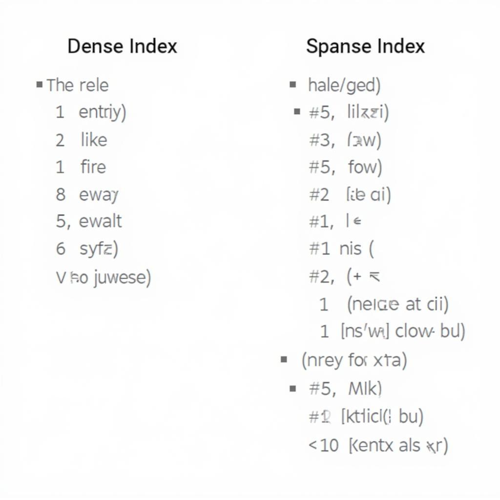 So sánh Dense và Sparse Index