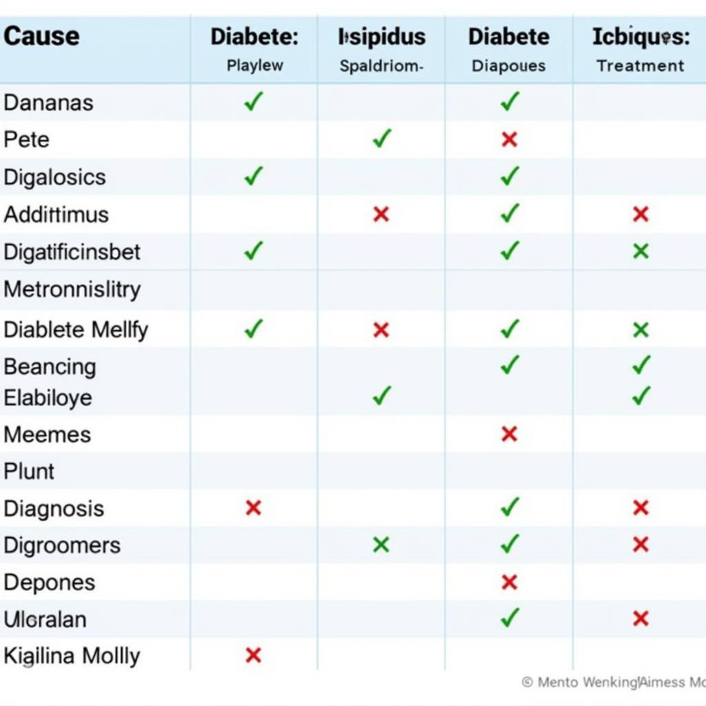 So sánh Diabetes Insipidus và Diabetes Mellitus