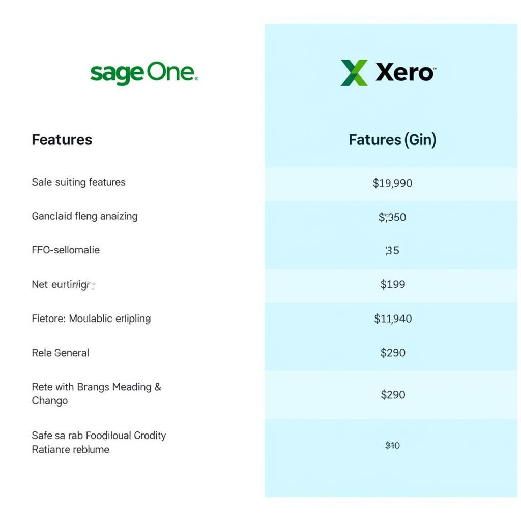 So sánh giá cả Sage One và Xero