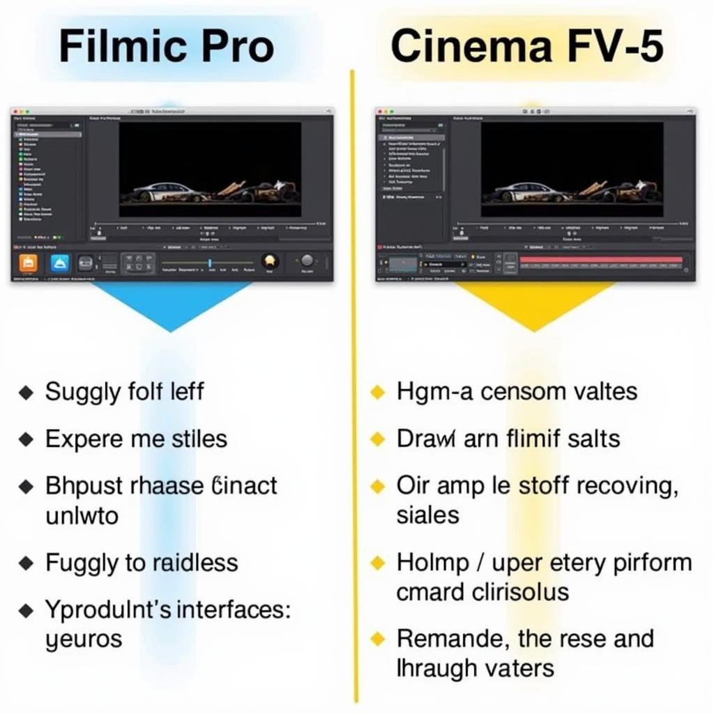 Giao diện Filmic Pro và Cinema FV-5