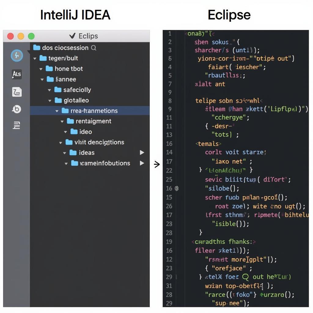 So sánh giao diện IntelliJ và Eclipse