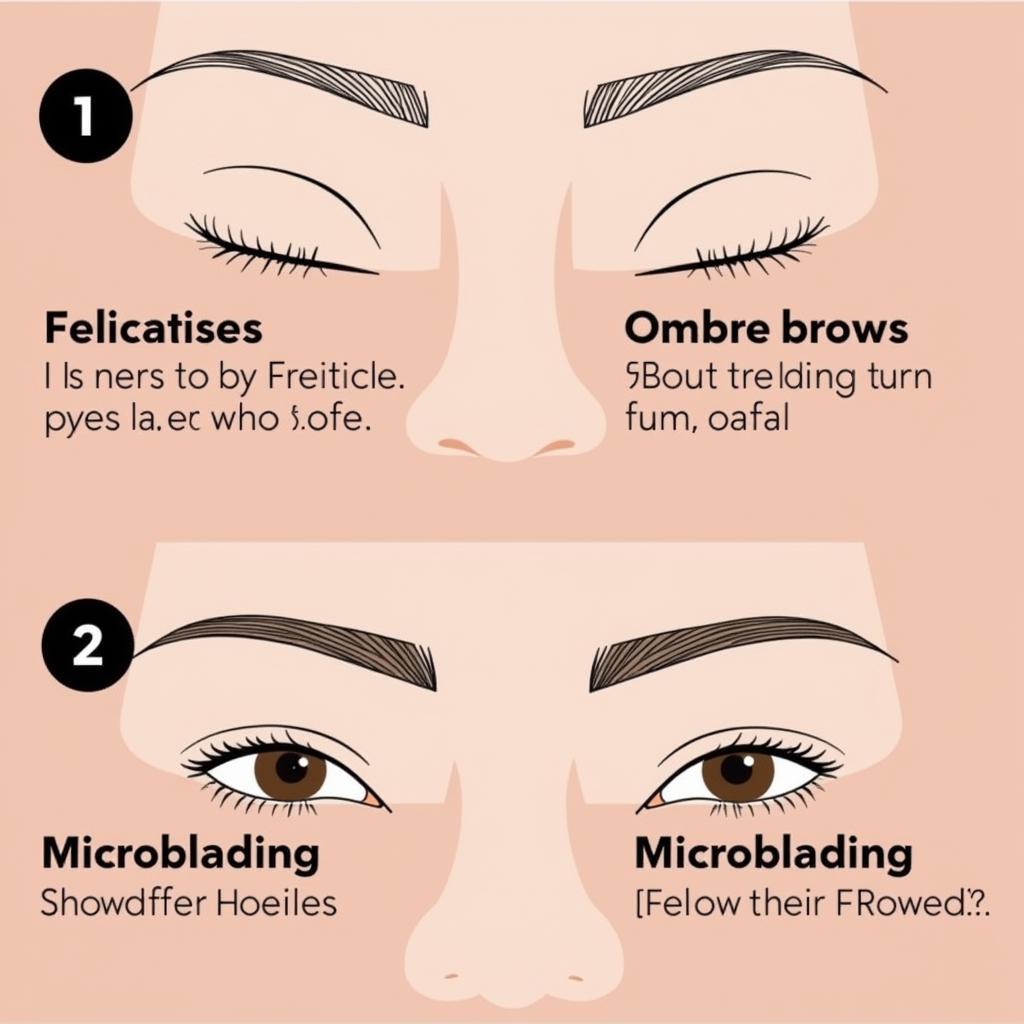 So sánh hiệu ứng Ombre Brows và Microblading