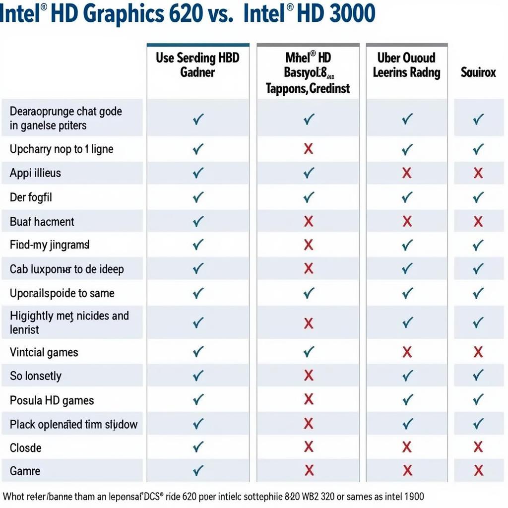 So sánh hiệu năng Intel HD Graphics 620 và Intel HD 3000