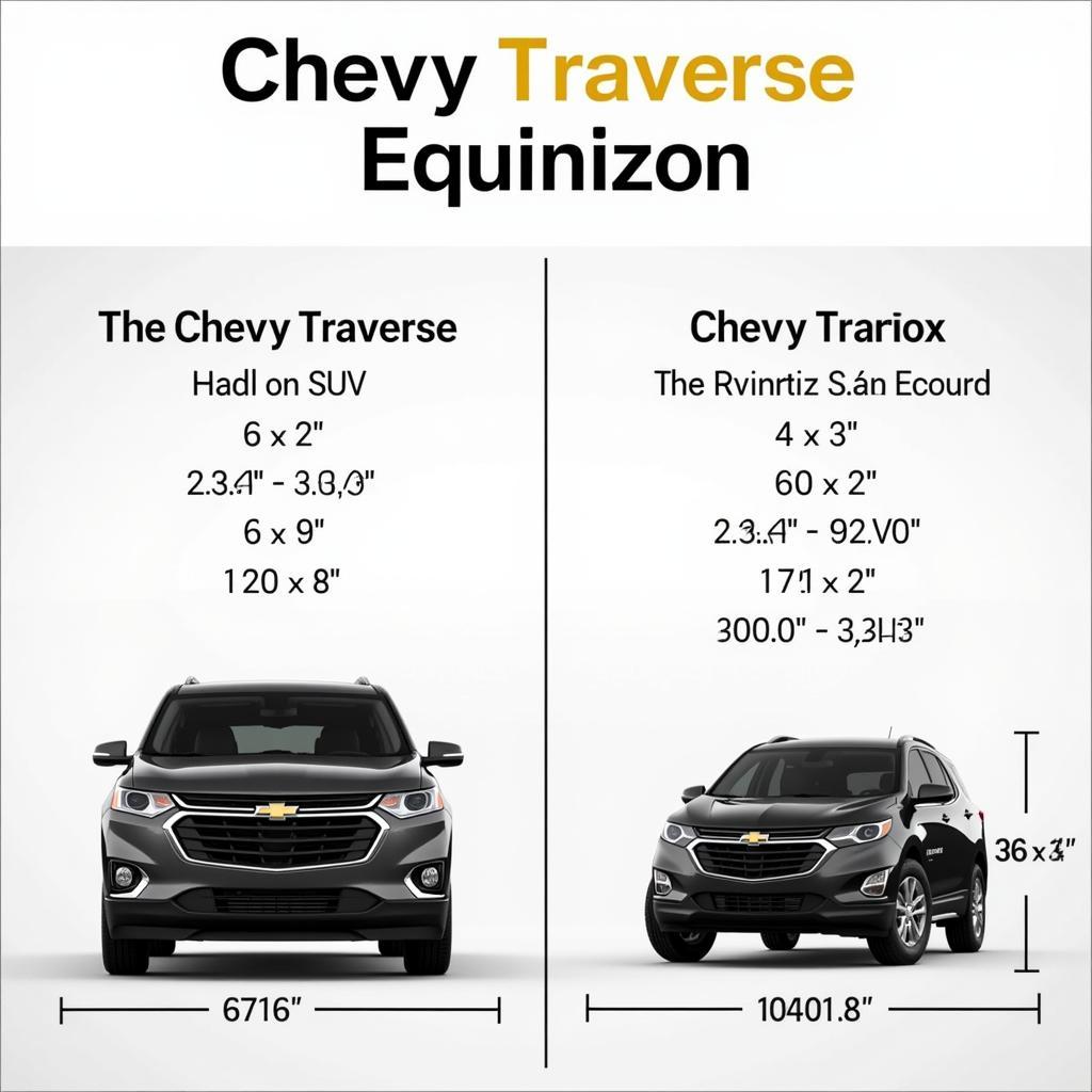 So sánh kích thước Chevy Traverse và Equinox