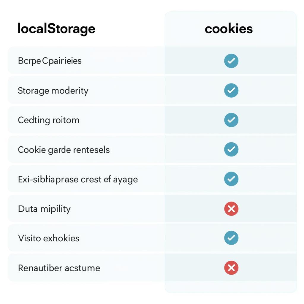 So sánh localStorage và Cookies