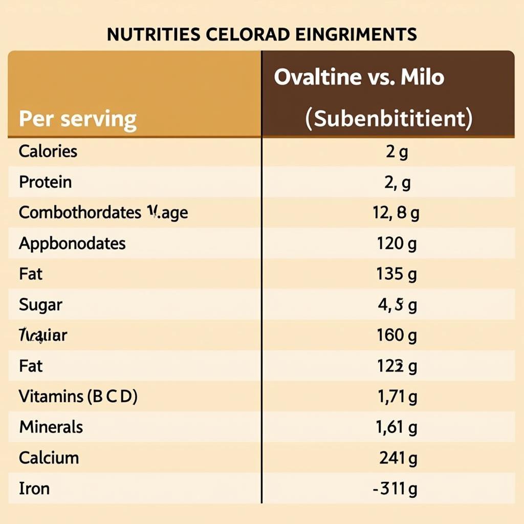 So sánh thành phần dinh dưỡng Ovaltine và Milo