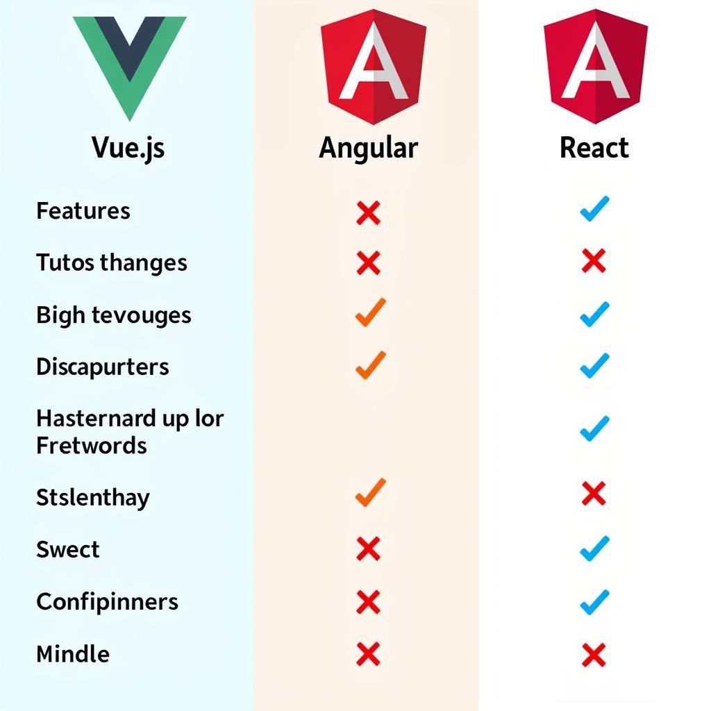 So sánh Vue, Angular và React