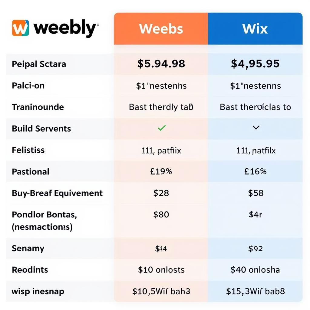 So sánh Weebly Pricing và Wix Pricing