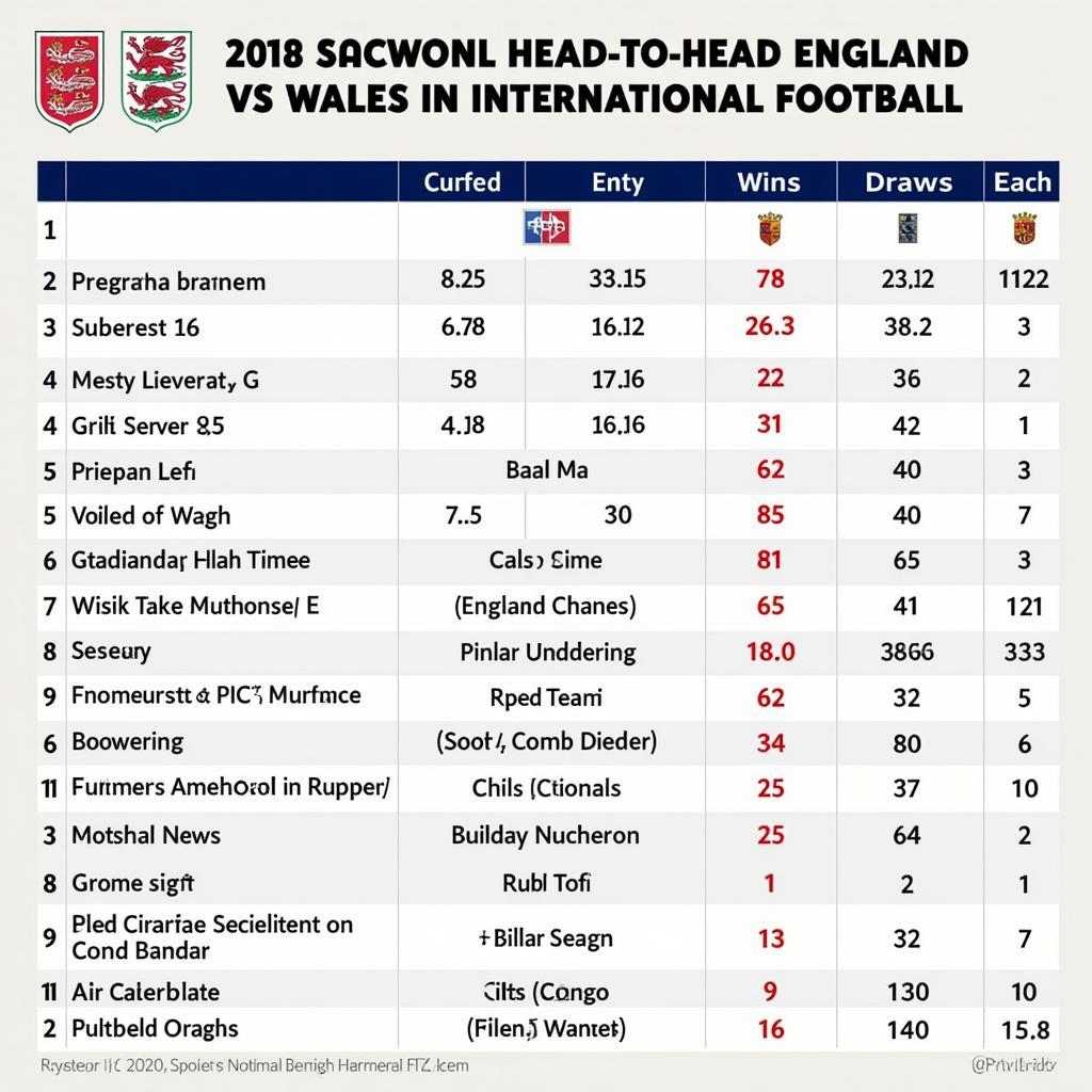 England vs Wales Head-to-Head History