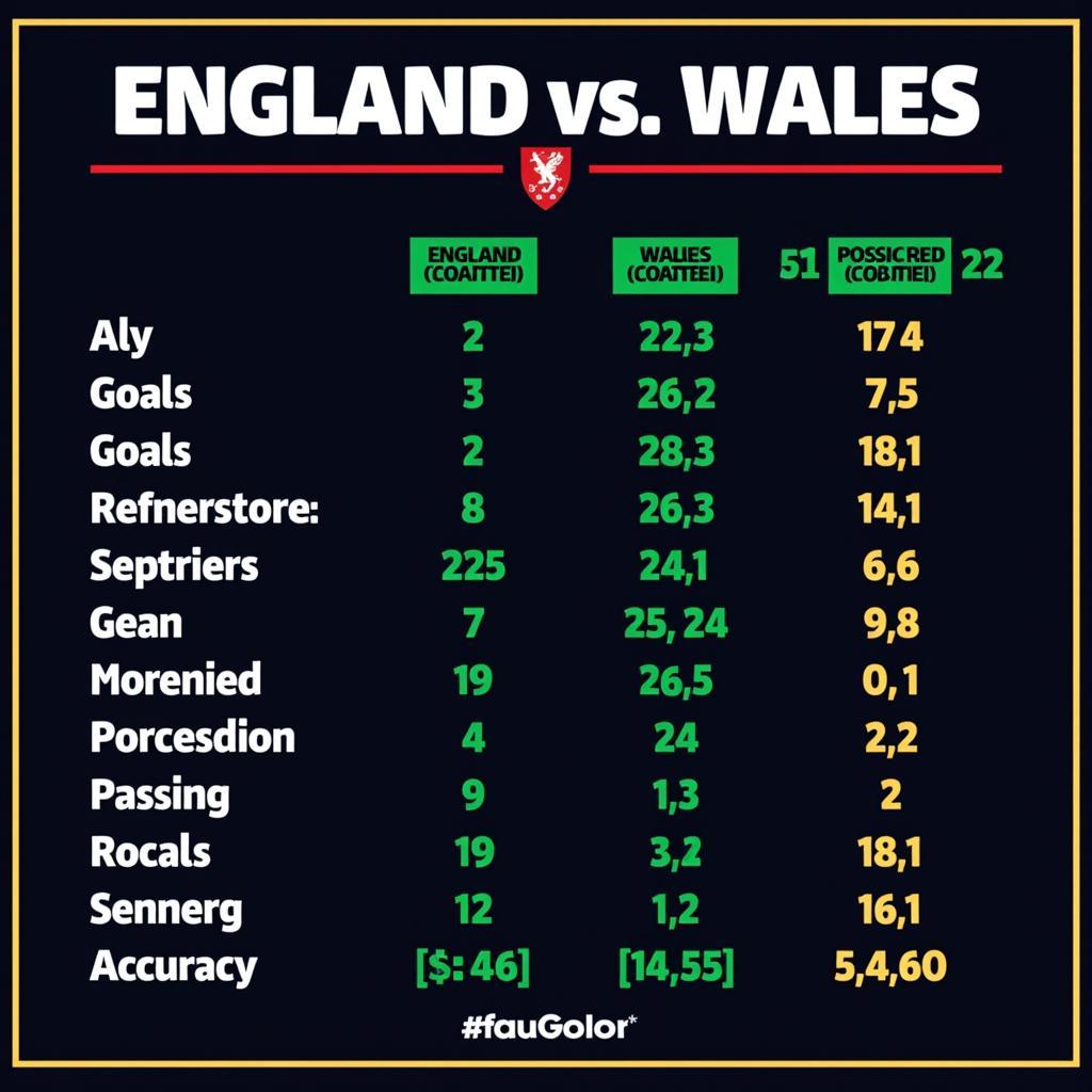 England vs Wales Statistics