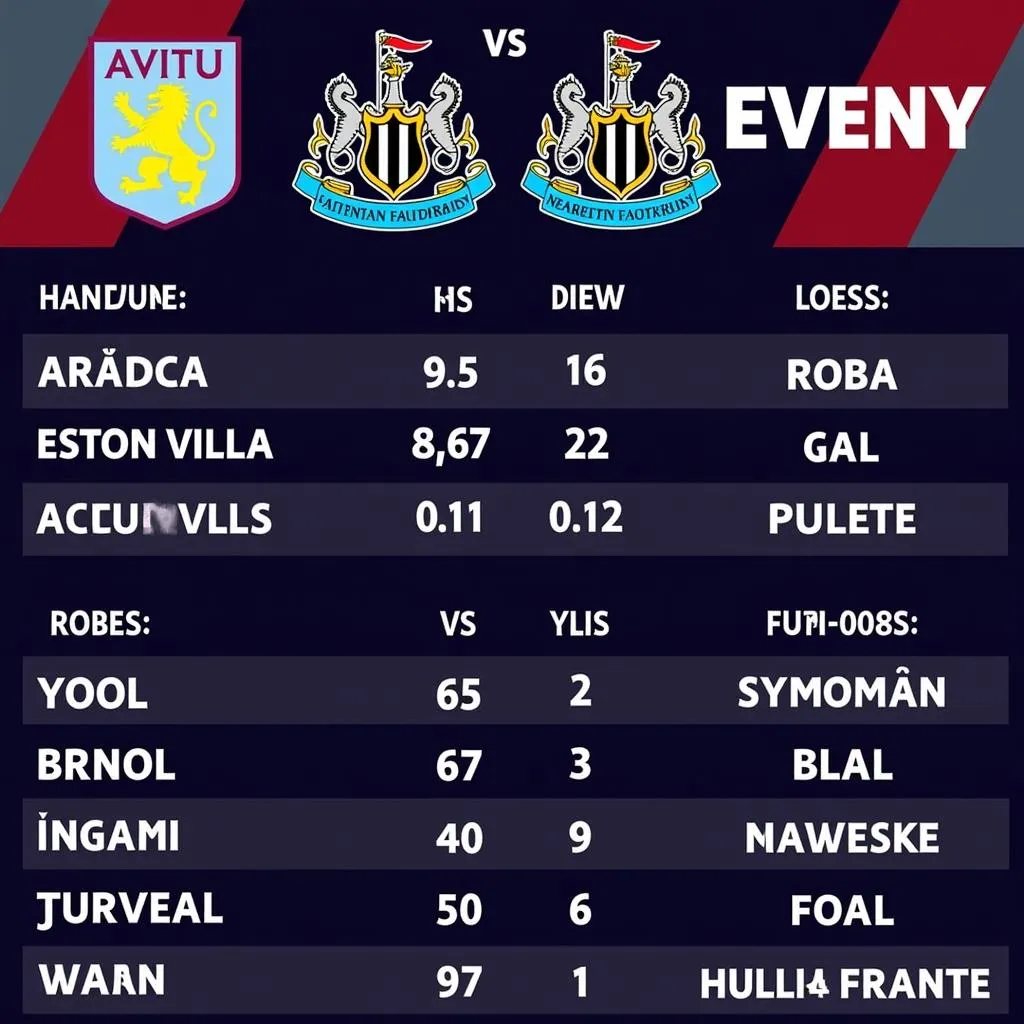 Tỷ lệ kèo trận đấu Aston Villa vs Newcastle