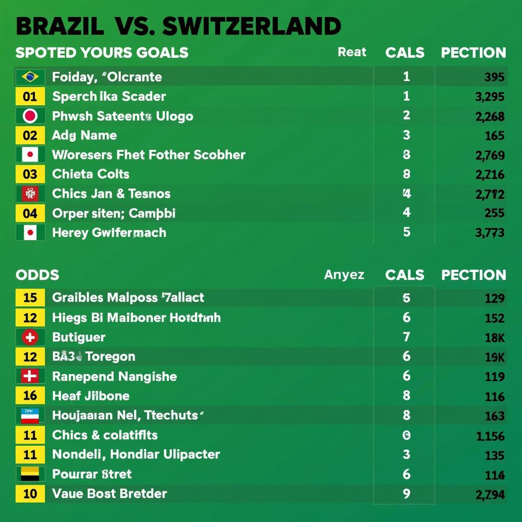 Tỷ lệ kèo Brazil vs Thụy Sĩ