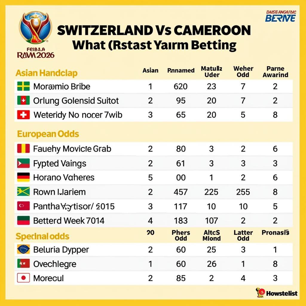 Soi Kèo Thụy Sĩ vs Cameroon