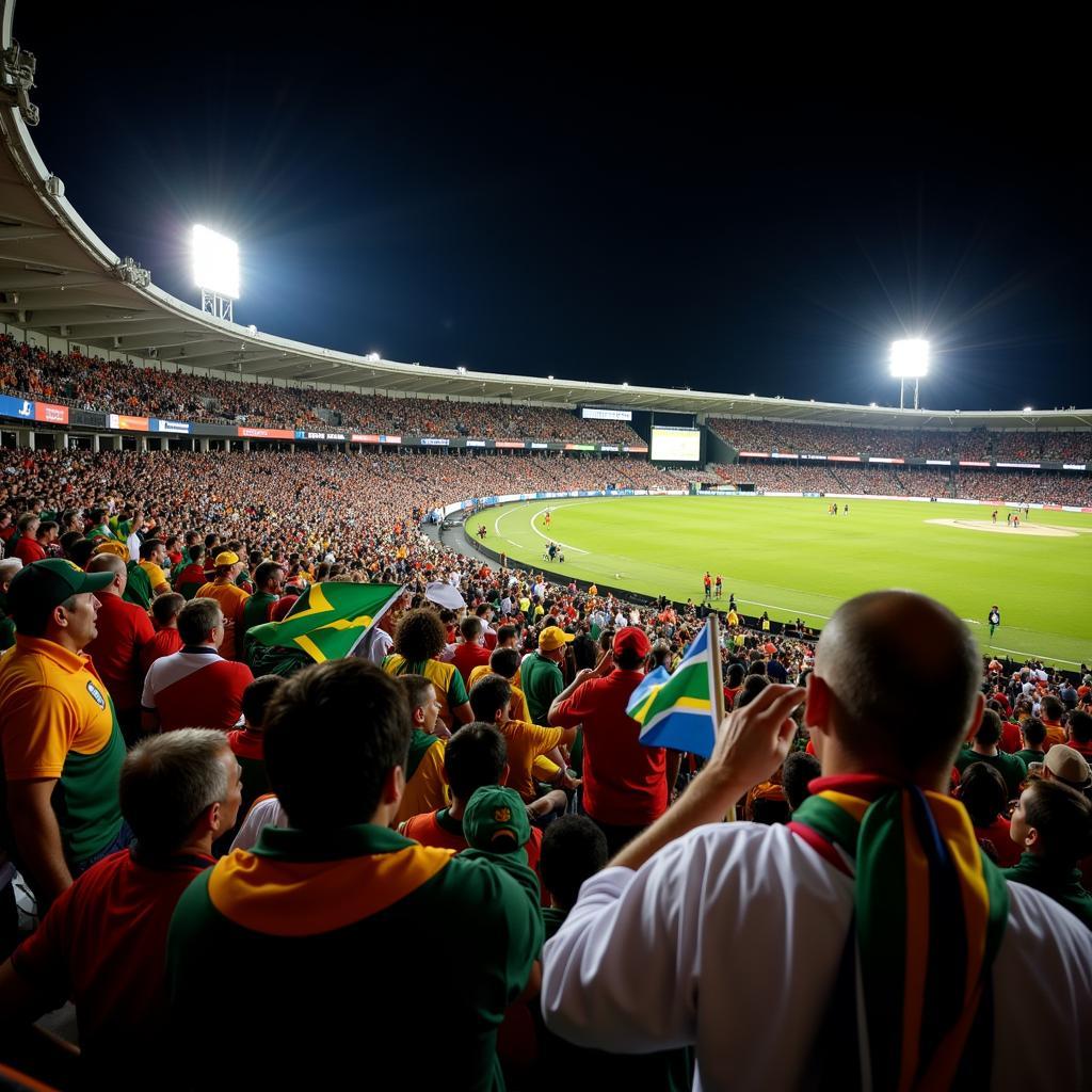 South African Cricket Fans Cheering