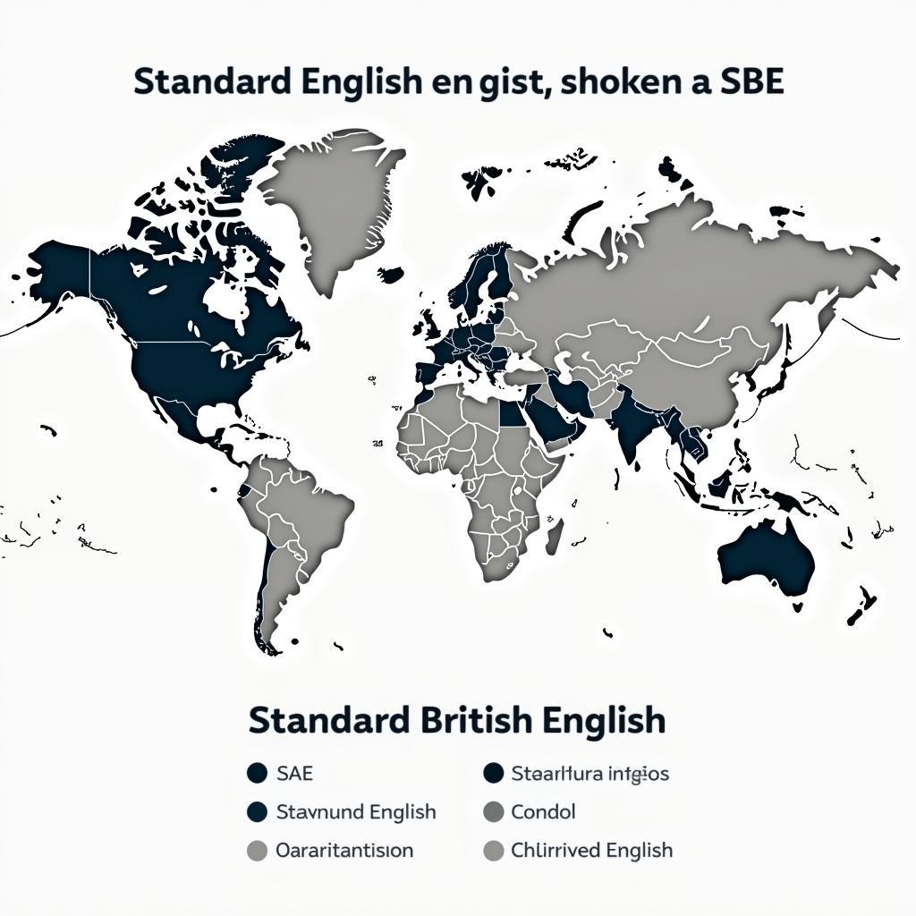 Map illustrating standard english variations