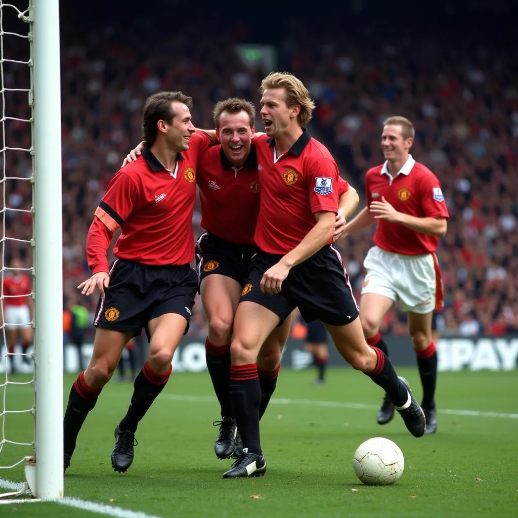 Teddy Sheringham ghi bàn gỡ hòa