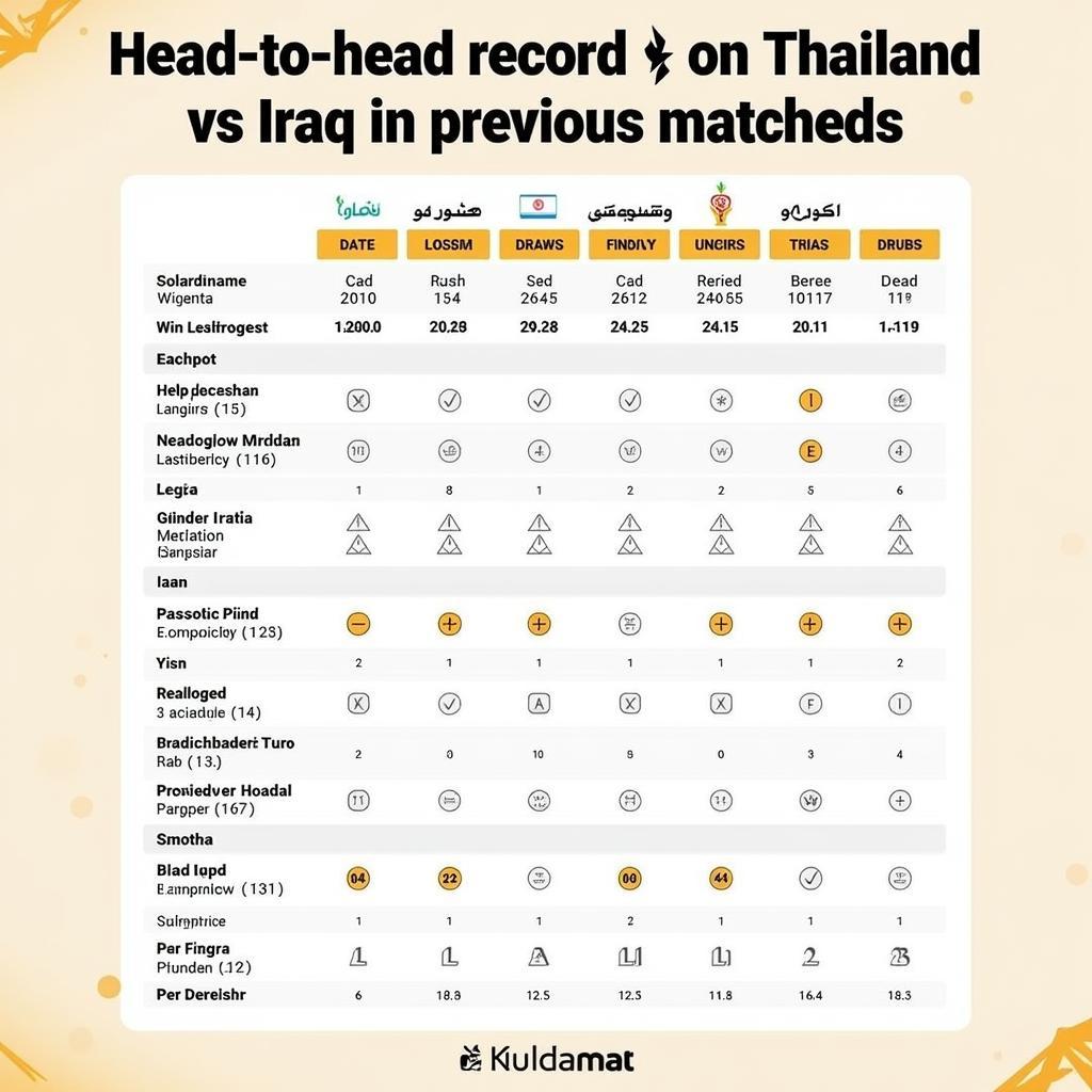 Lịch sử đối đầu Thailand vs Iraq