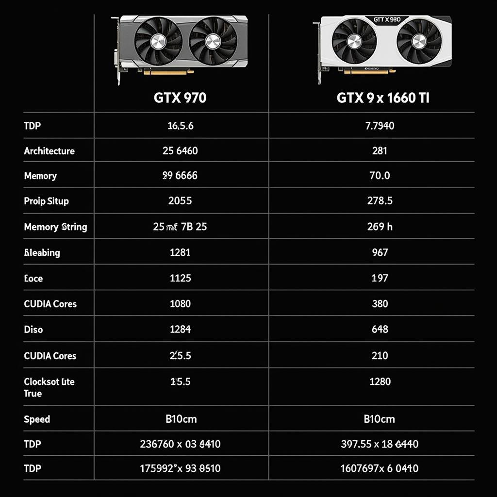 Thông số kỹ thuật GTX 970 vs 1660 Ti