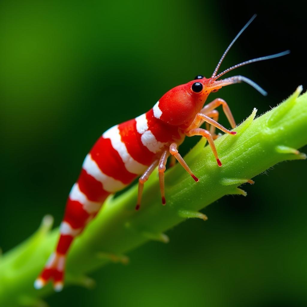 Tôm Caridina Crystal Red trong bể thủy sinh