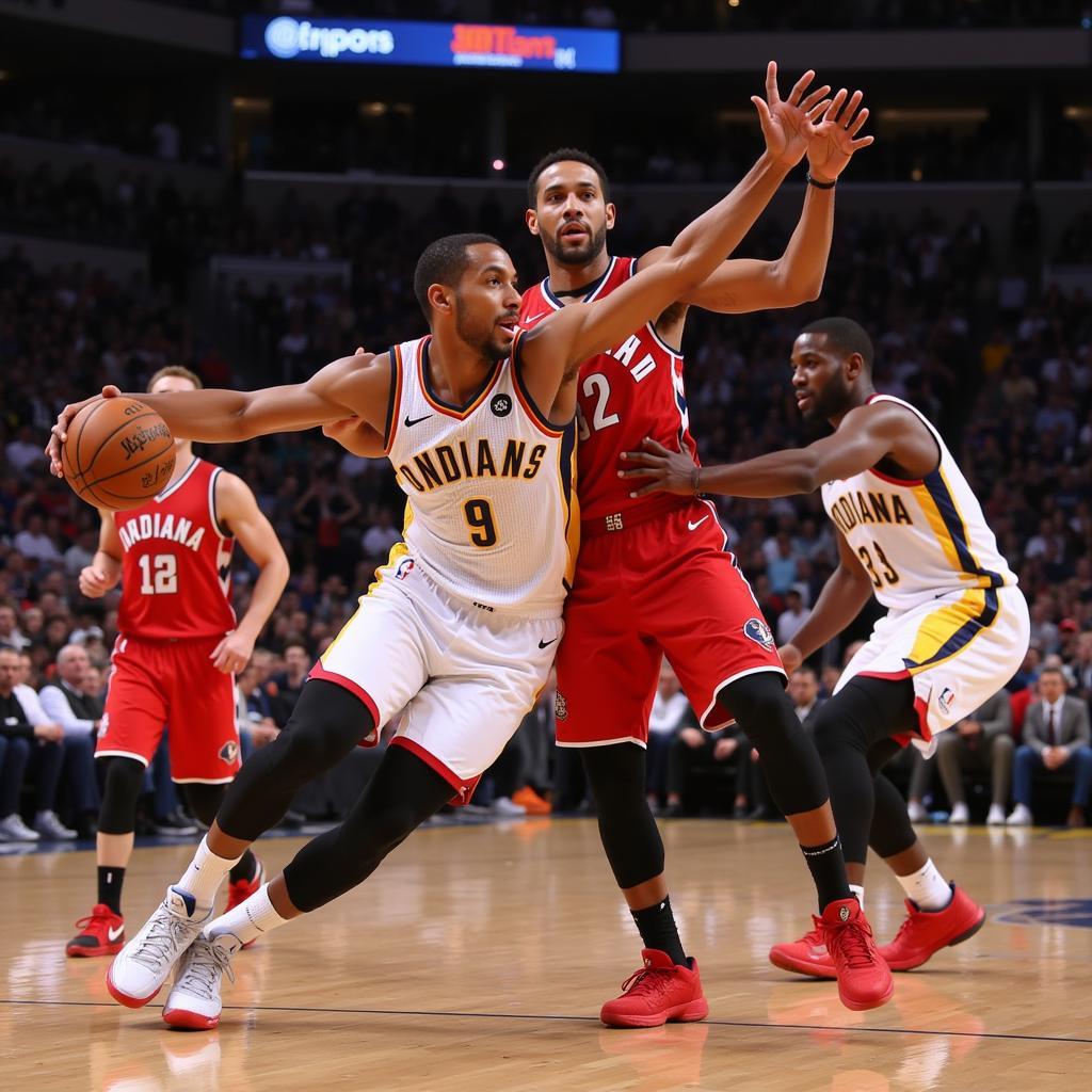 Toronto Raptors và Indiana Pacers đối đầu trong một trận đấu NBA