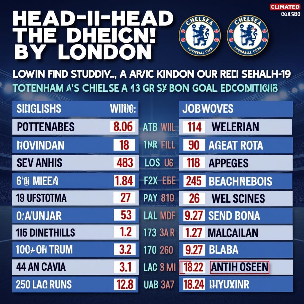 Tottenham and Chelsea Head-to-Head Statistics