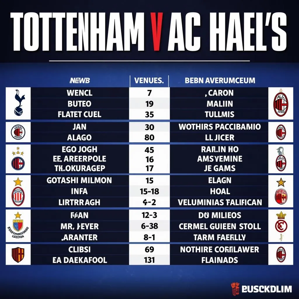 Lịch Sử Đối Đầu Giữa Tottenham và AC Milan