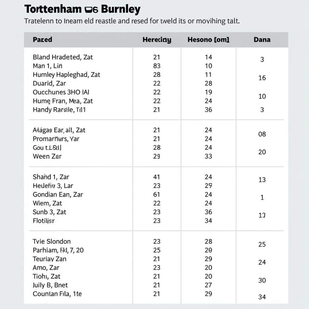 Lịch sử đối đầu giữa Tottenham và Burnley