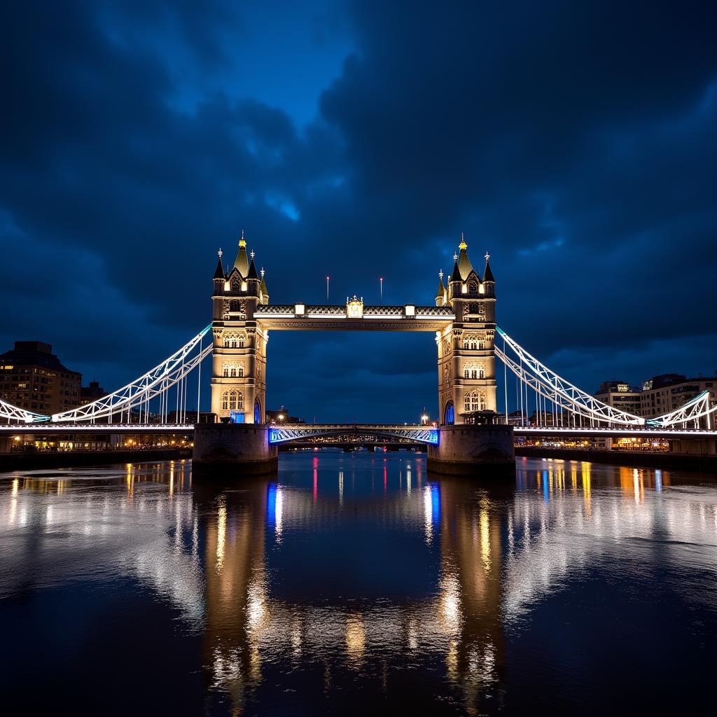 Tower Bridge rực rỡ về đêm