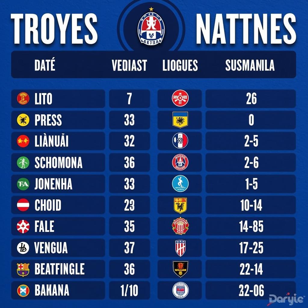 Lịch sử đối đầu Troyes vs Nantes