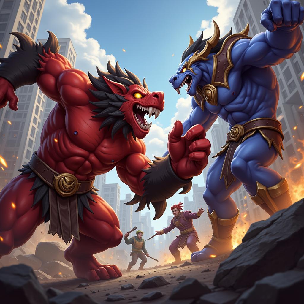 Trundle và Darius trong giao tranh tổng