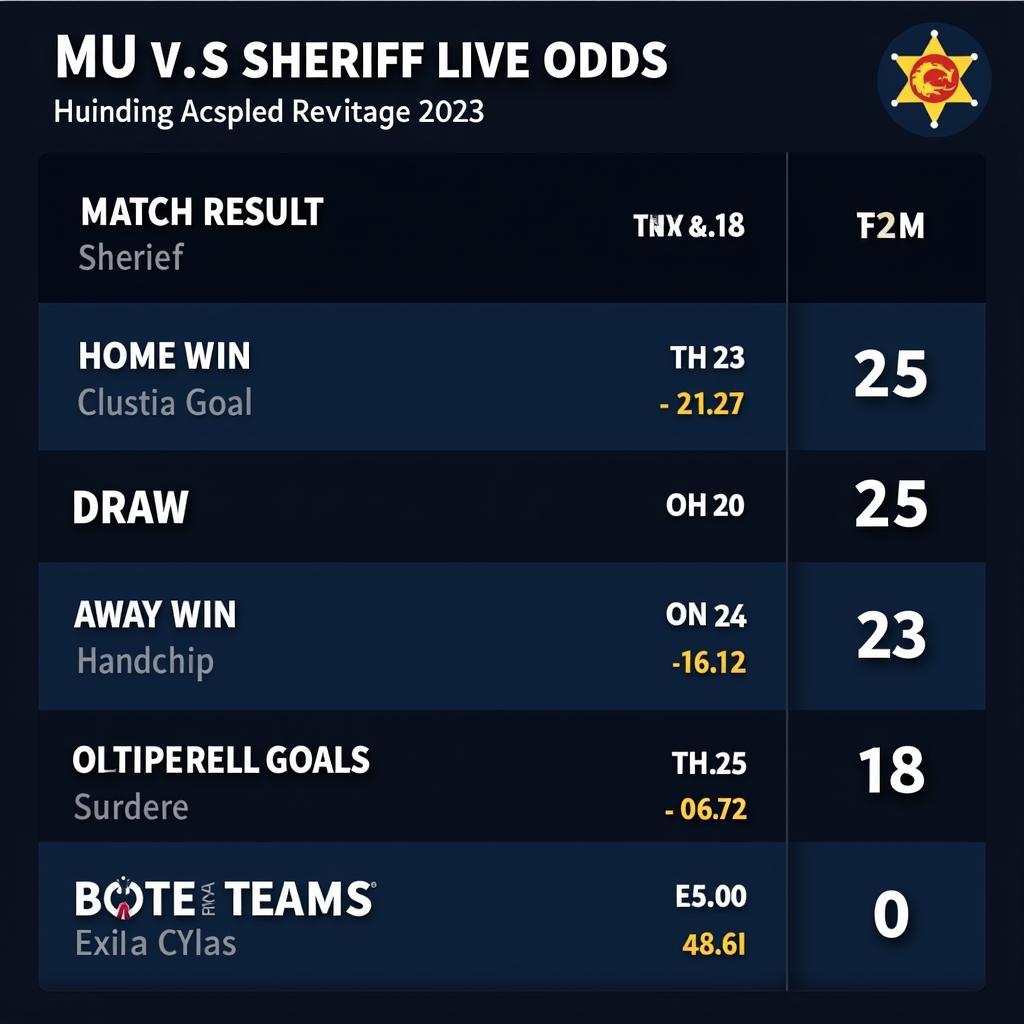 Tỷ lệ cược MU vs Sheriff