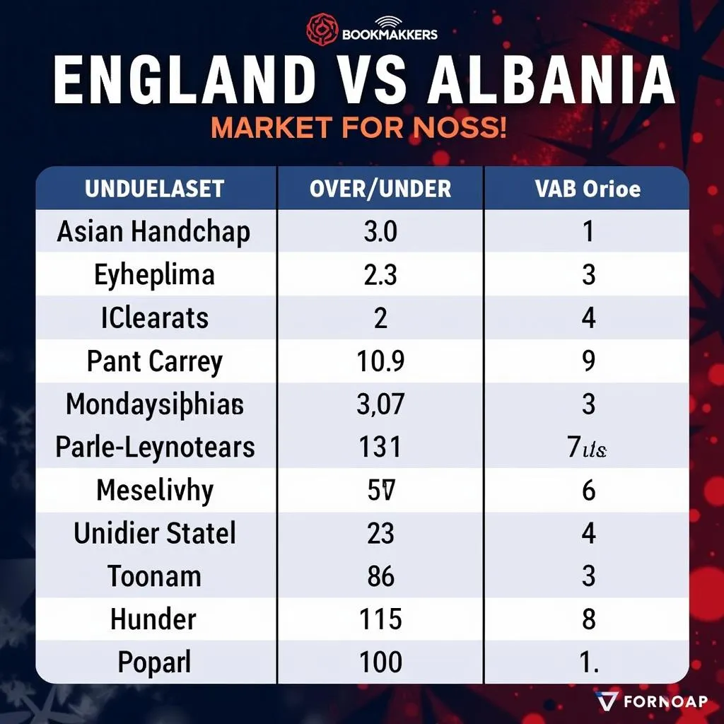 Tỷ lệ kèo Anh vs Albania