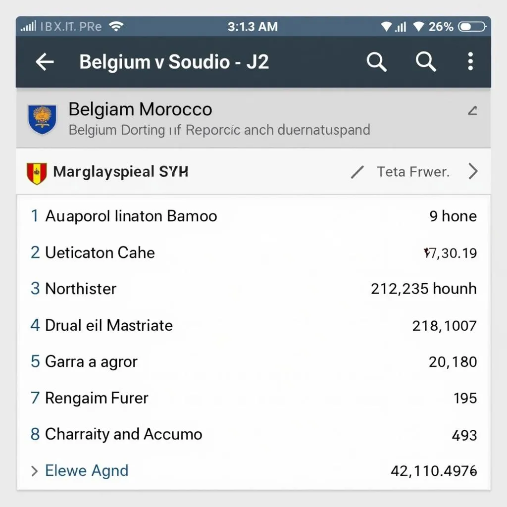 Tỷ lệ kèo châu Âu Bỉ vs Maroc