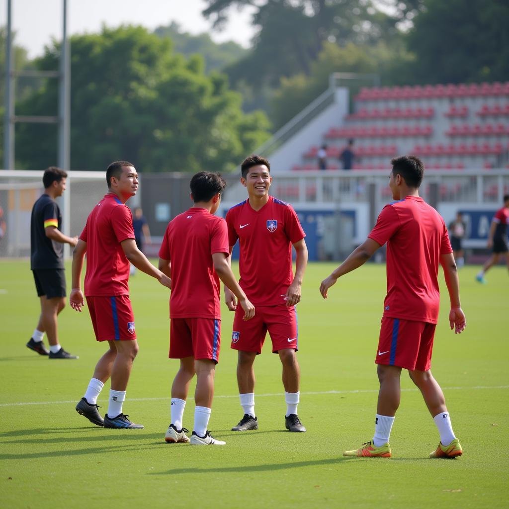 U19 Lào tập luyện