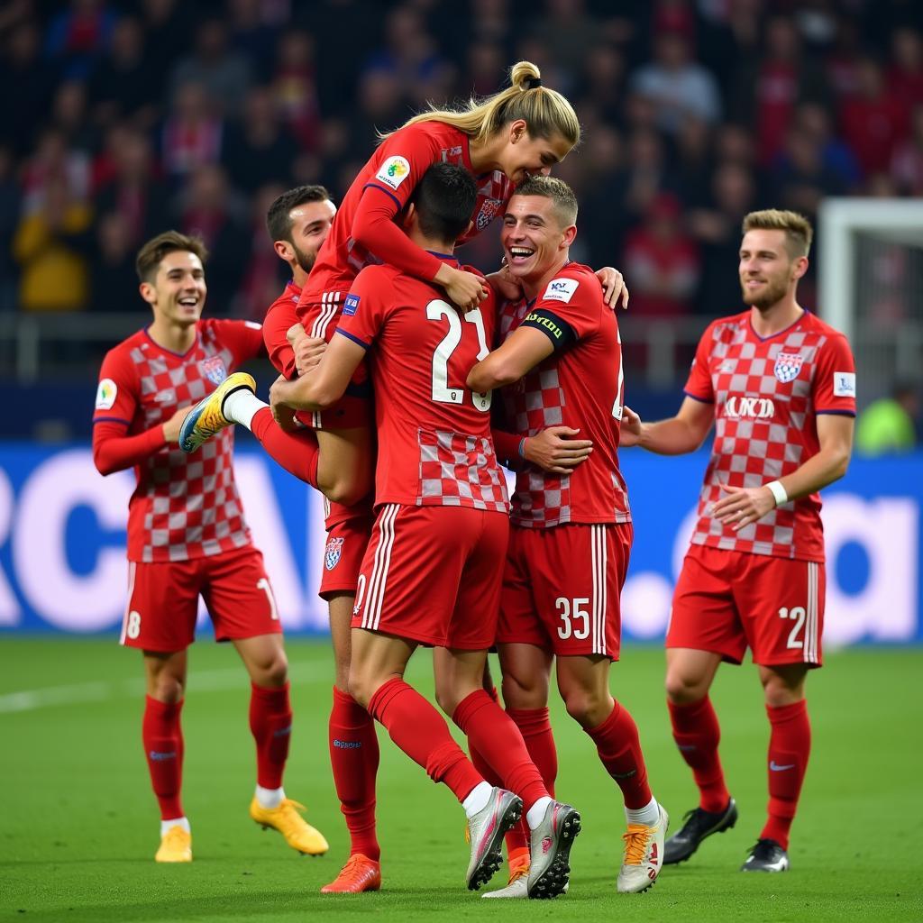 U23 Croatia ăn mừng bàn thắng