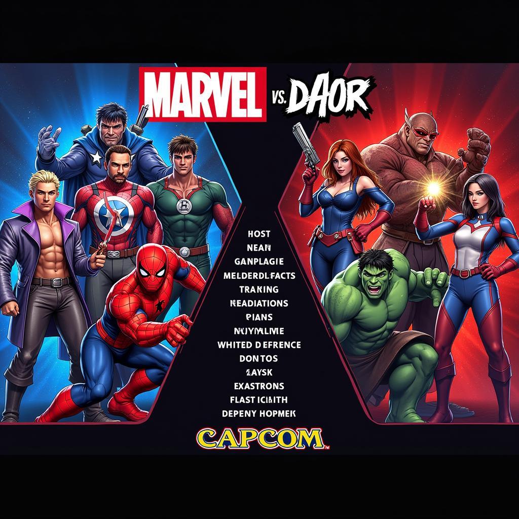 Giao diện Ultimate Marvel vs Capcom 3 PSP